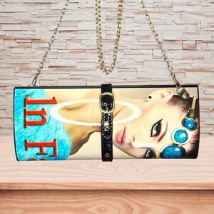 LOEM In Fashion Magazine Cover Evening Party Clutch Handbag with Chain Strap